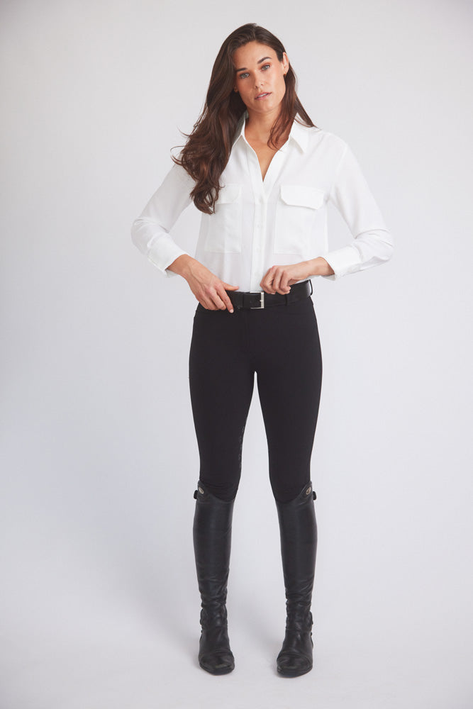 Solid Citizen Equestrian | Jessica | Seersucker Equestrian Button-Down Shirt | Ivory