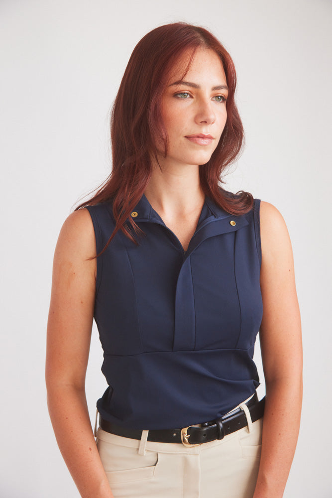 Solid Citizen Equestrian | Cameron | Sleeveless Zip Riding Top | Deep Navy