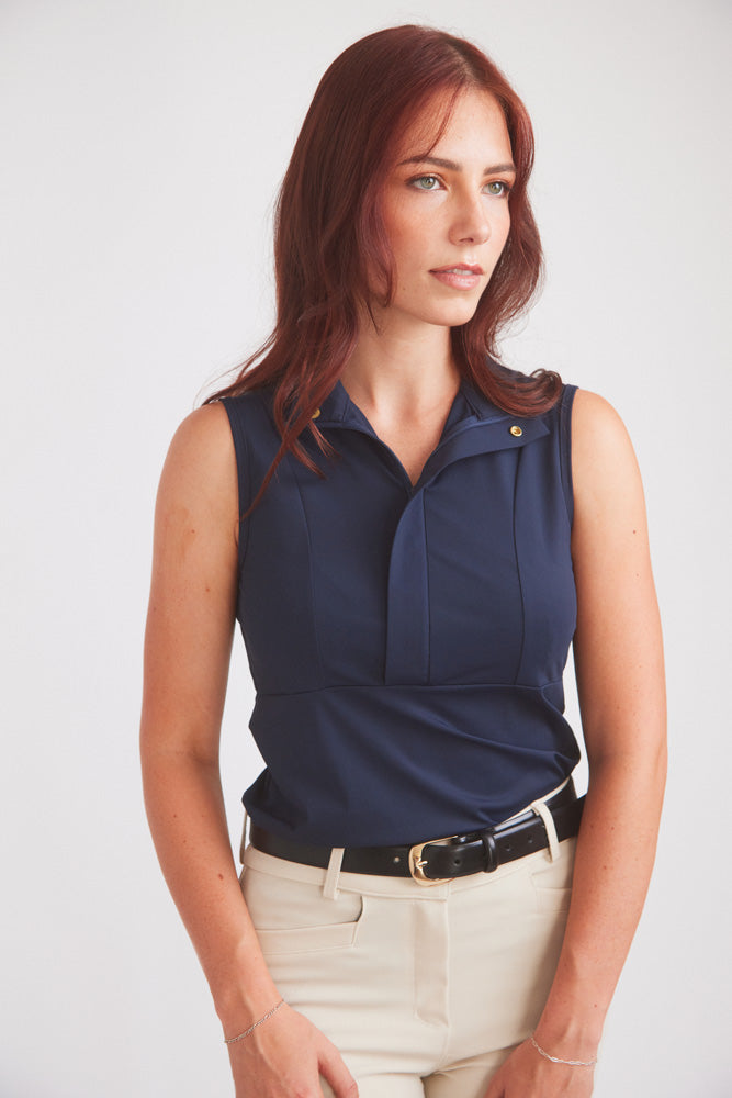 Solid Citizen Equestrian | Cameron | Sleeveless Zip Riding Top | Deep Navy