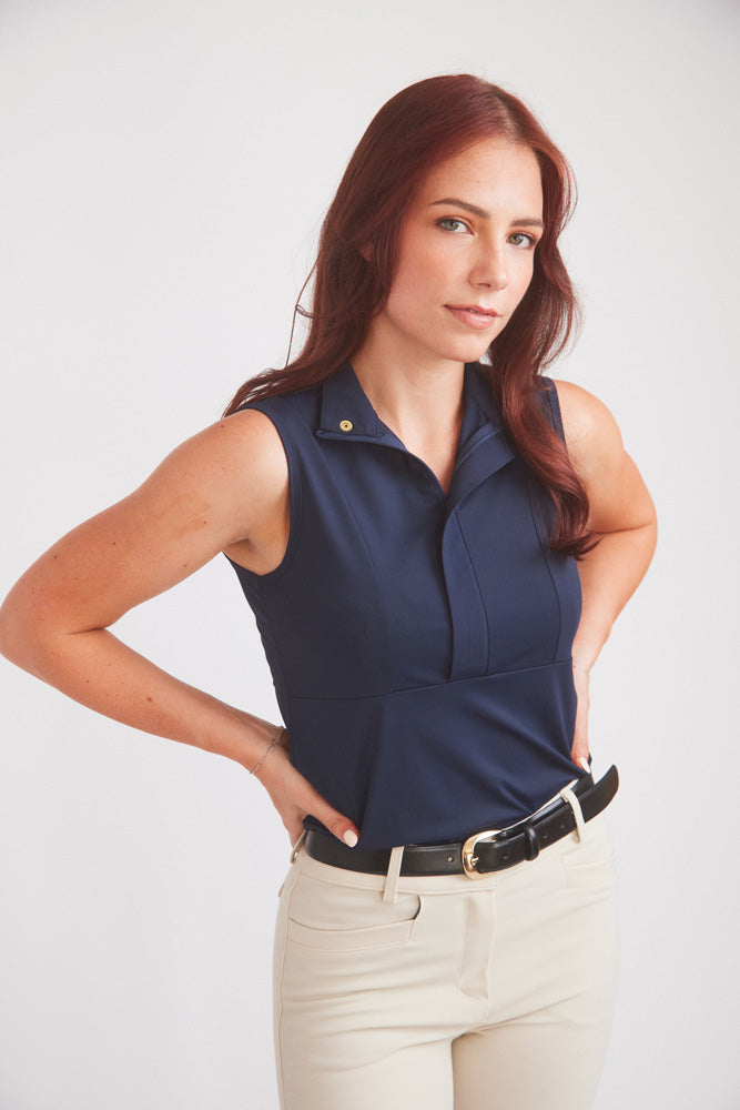 Solid Citizen Equestrian | Cameron | Sleeveless Zip Riding Top | Deep Navy