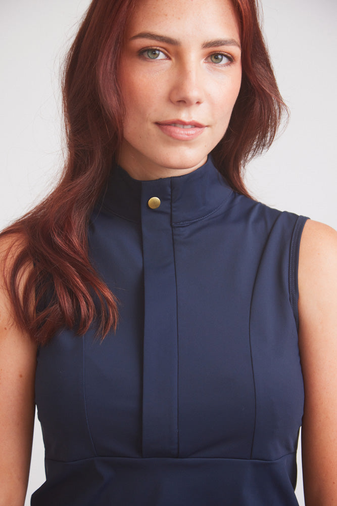 Solid Citizen Equestrian | Cameron | Sleeveless Zip Riding Top | Deep Navy