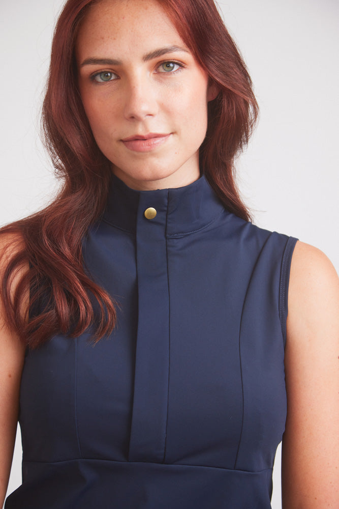 Solid Citizen Equestrian | Cameron | Sleeveless Zip Riding Top | Deep Navy
