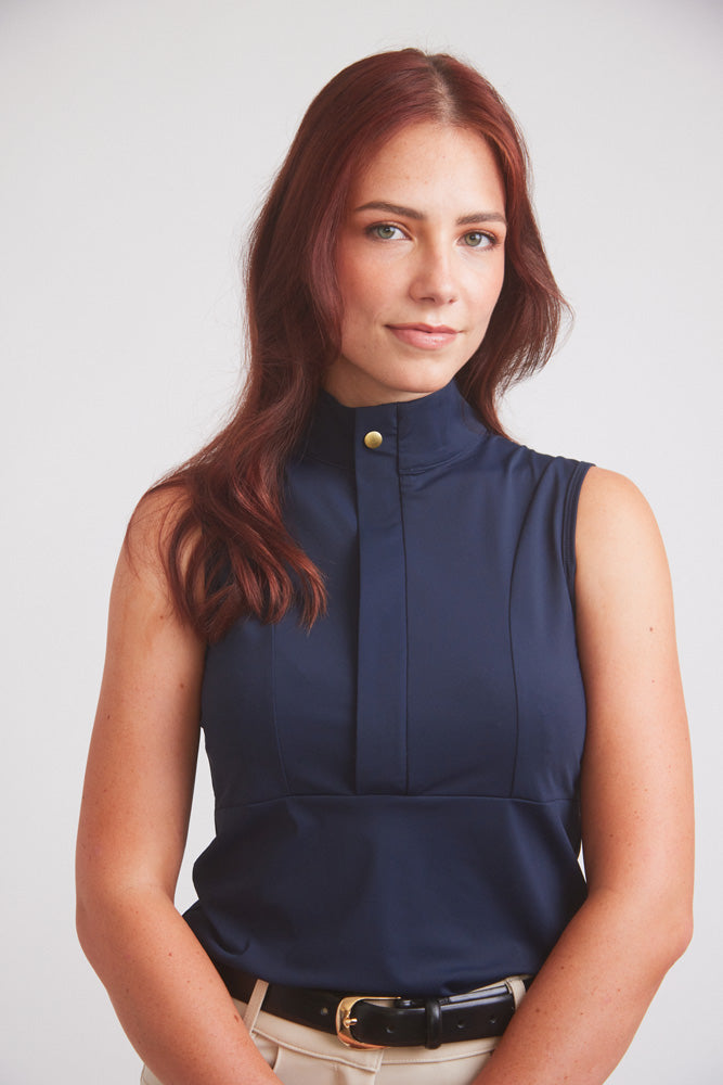 Solid Citizen Equestrian | Cameron | Sleeveless Zip Riding Top | Deep Navy