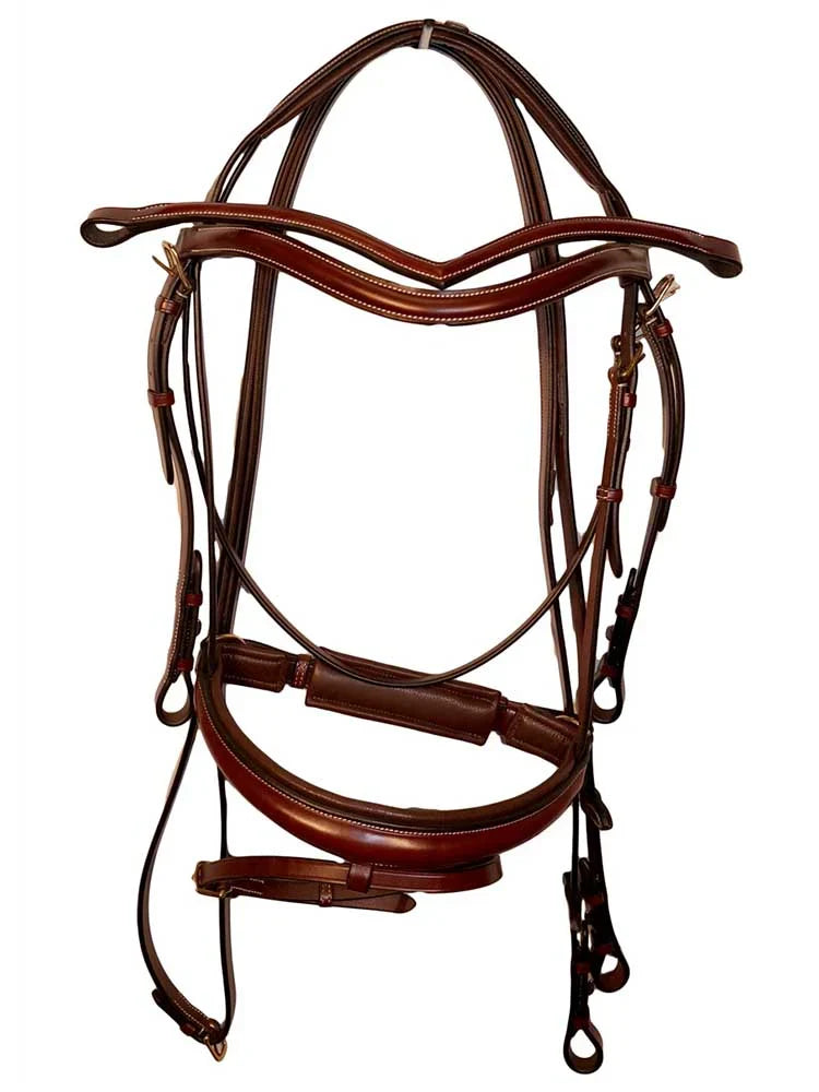 Grewal Equestrian - Quail Hollow Round Raised Snaffle Bridle