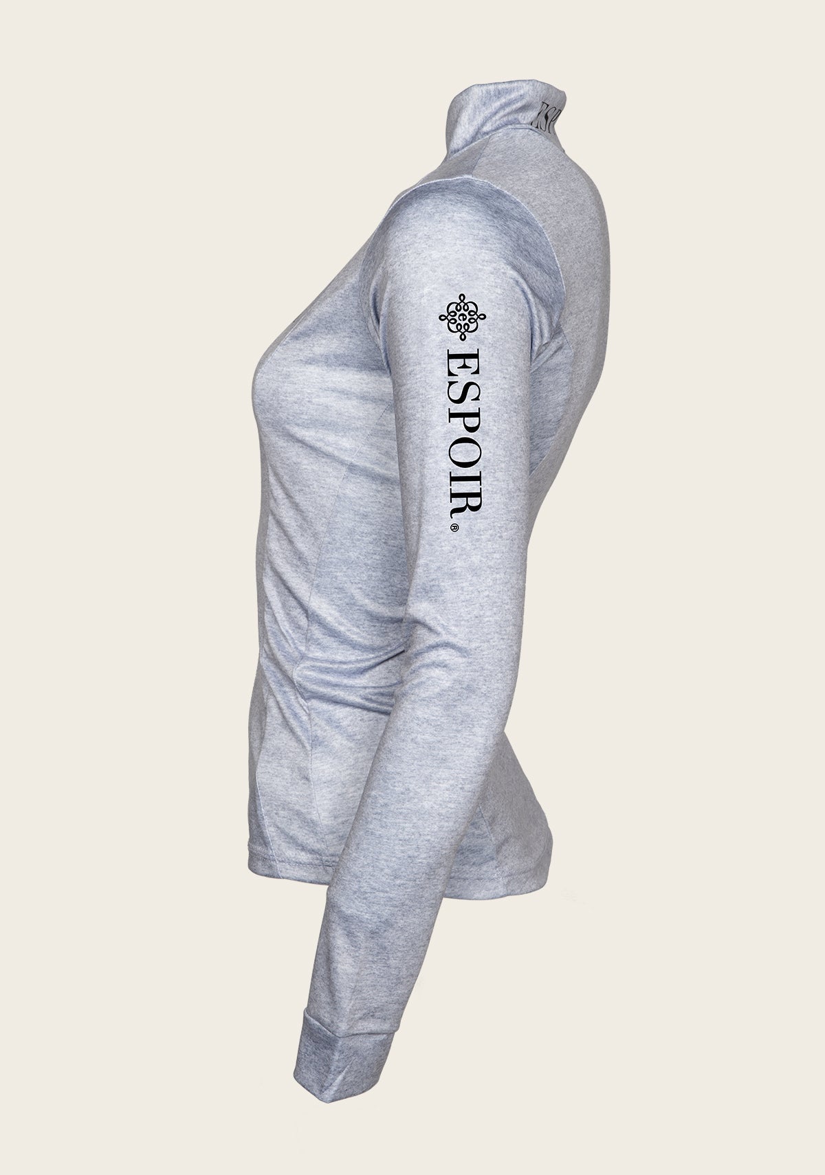Espoir - Lumiere Eternal Collection Melange Grey Quarter Zip Sun Shirt Long Sleeve