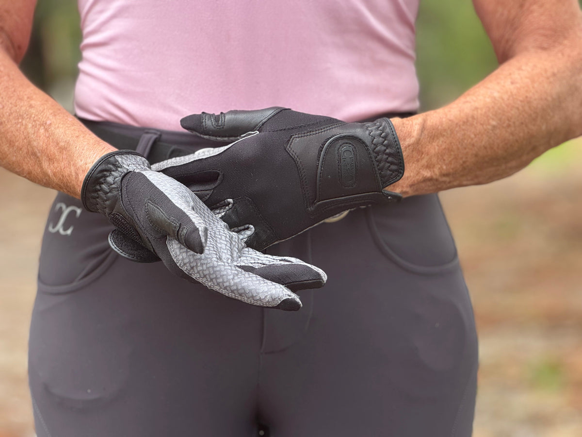 Correct Connect - Oil-Tac Copper Tech™️ Leather Premium Riding Glove in Black