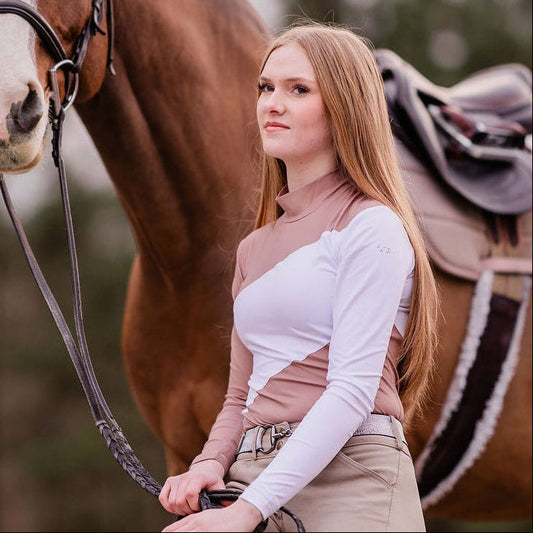 The Proper Fox - Mockneck Colorblock White & Sand