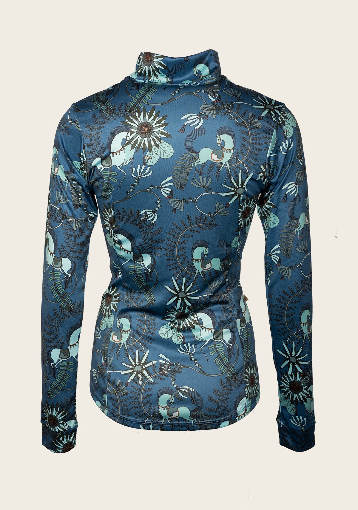 Espoir - Mint Magic on Harbor Blue Quarter Zip Sun Shirt
