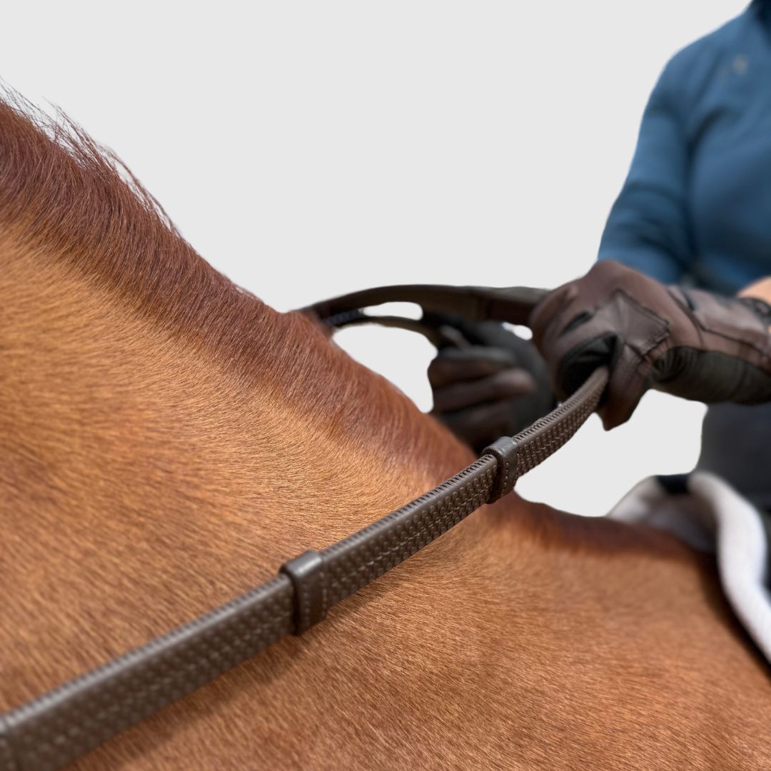 Correct Connect - Super Grip Reins - Heavy Rubber Rein for Ultimate Grip  Hand Stops 5" (13cm) Apart