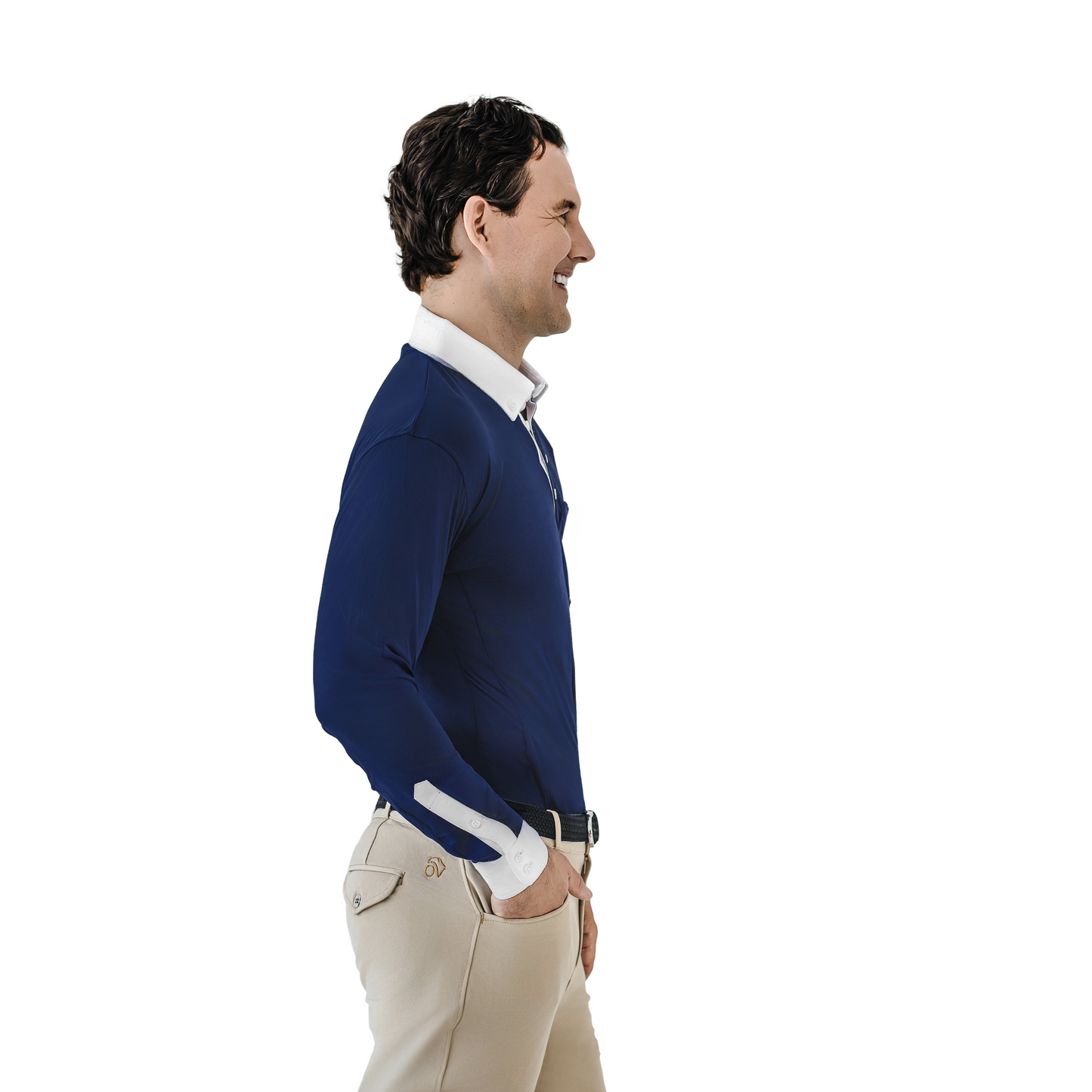 Ovation - Men's Classic Long Sleeve Polo Show Shirt - Navy