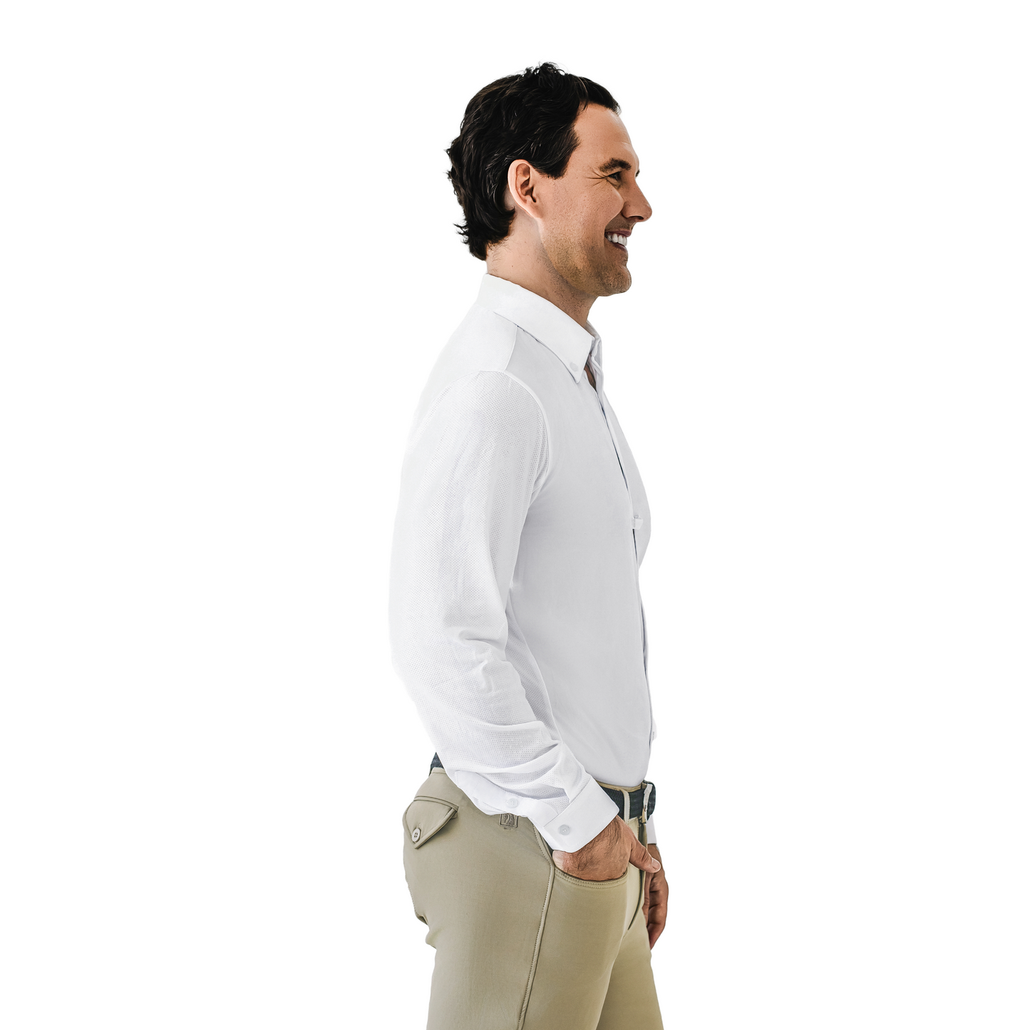 Ovation - Men's Classic Long Sleeve Polo Show Shirt - White