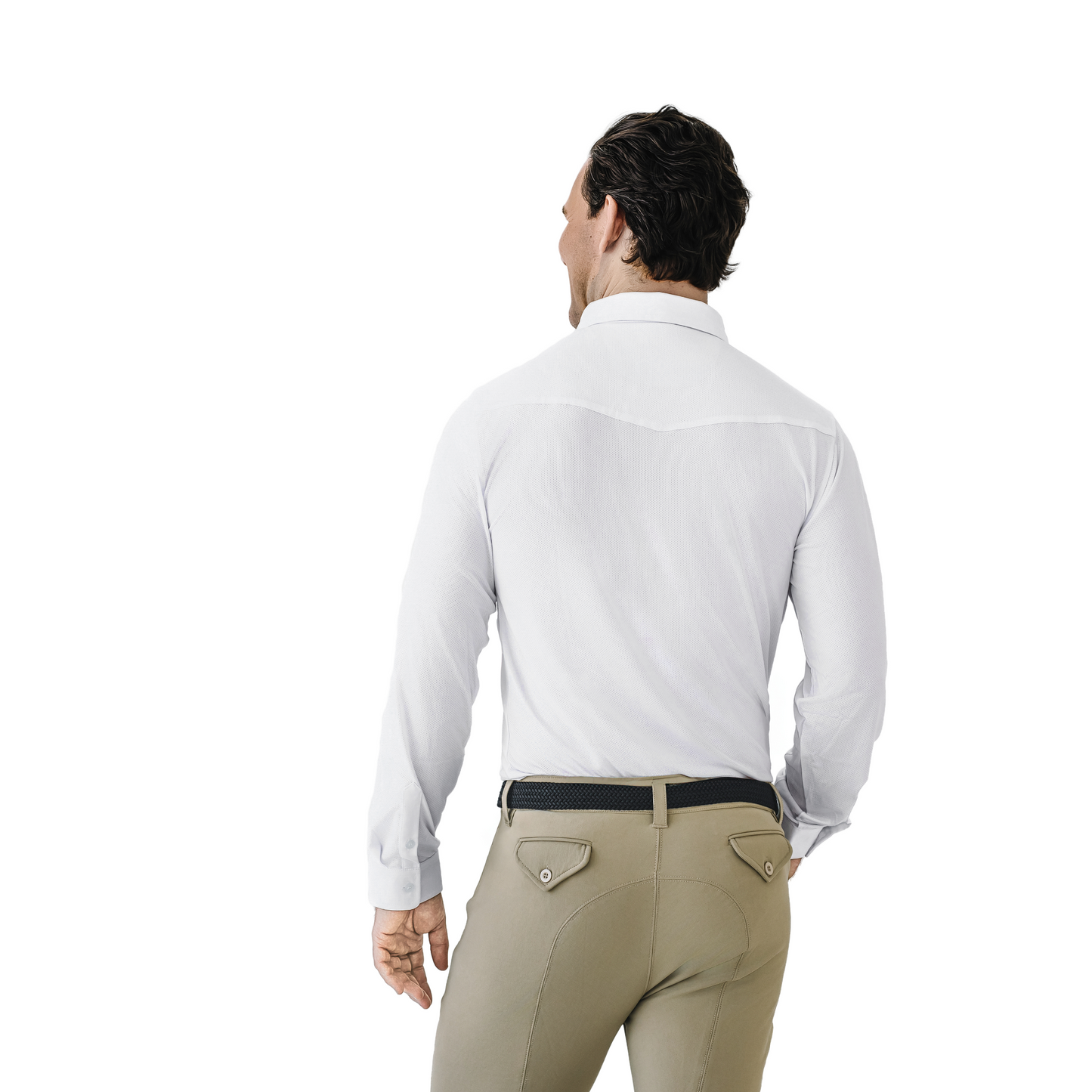 Ovation - Men's Classic Long Sleeve Polo Show Shirt - White