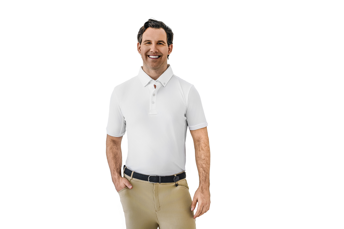 Ovation - Men's Classic Short Sleeve Polo Show Shirt - White