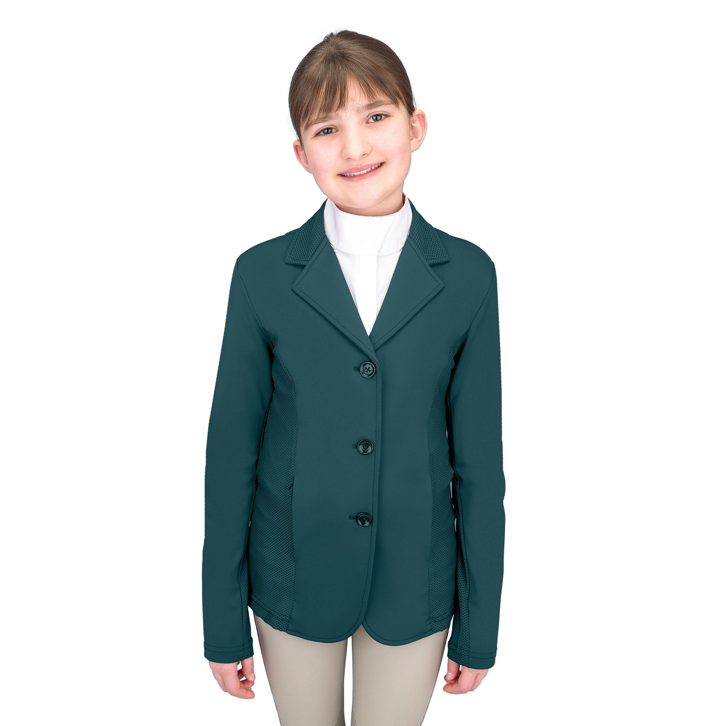 Ovation - Kids' Mesh Hybrid Show Coat - Deep Teal