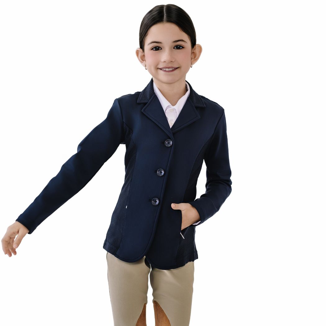 Ovation - Kids' Mesh Hybrid Show Coat - Navy
