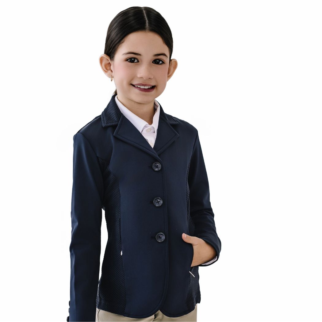 Ovation - Kids' Mesh Hybrid Show Coat - Navy