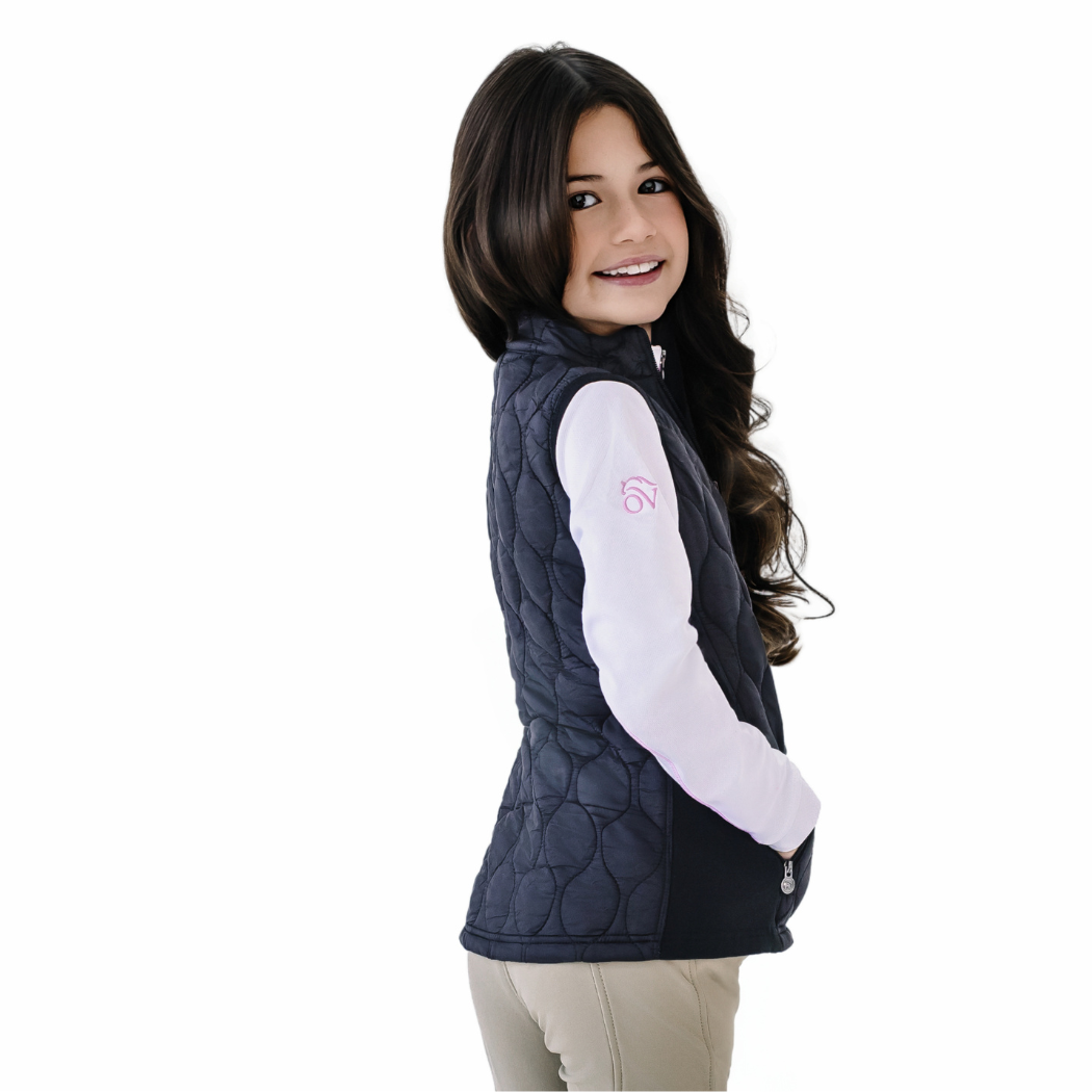 Ovation - Kids' Quilted Hybrid Puffer Vest - Black