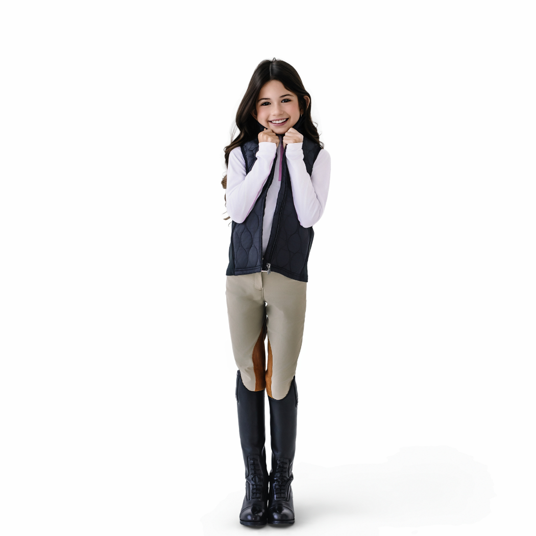Ovation - Kids' Quilted Hybrid Puffer Vest - Black