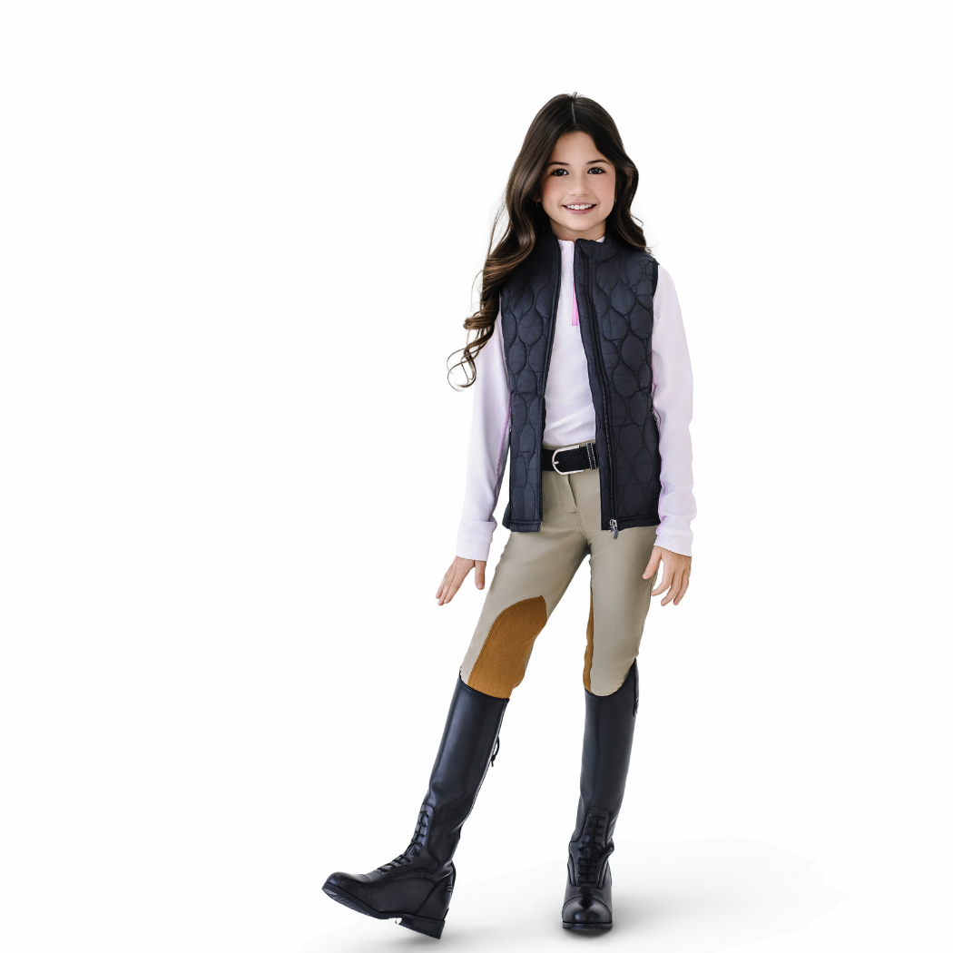 Ovation - Kids' Quilted Hybrid Puffer Vest - Black