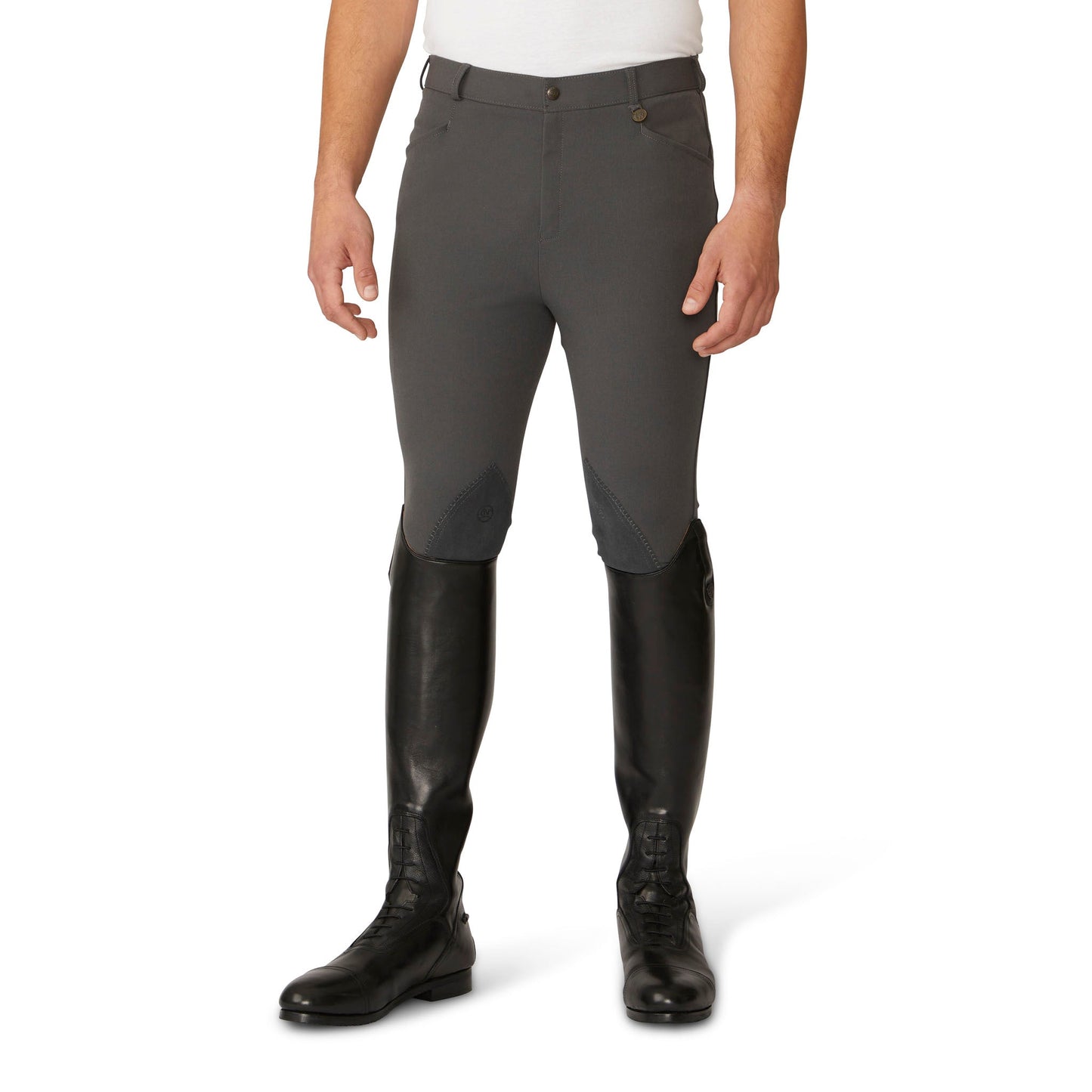 Ovation - Men's EuroWEAVE™ DX Suede Knee Patch Breech - Charcoal