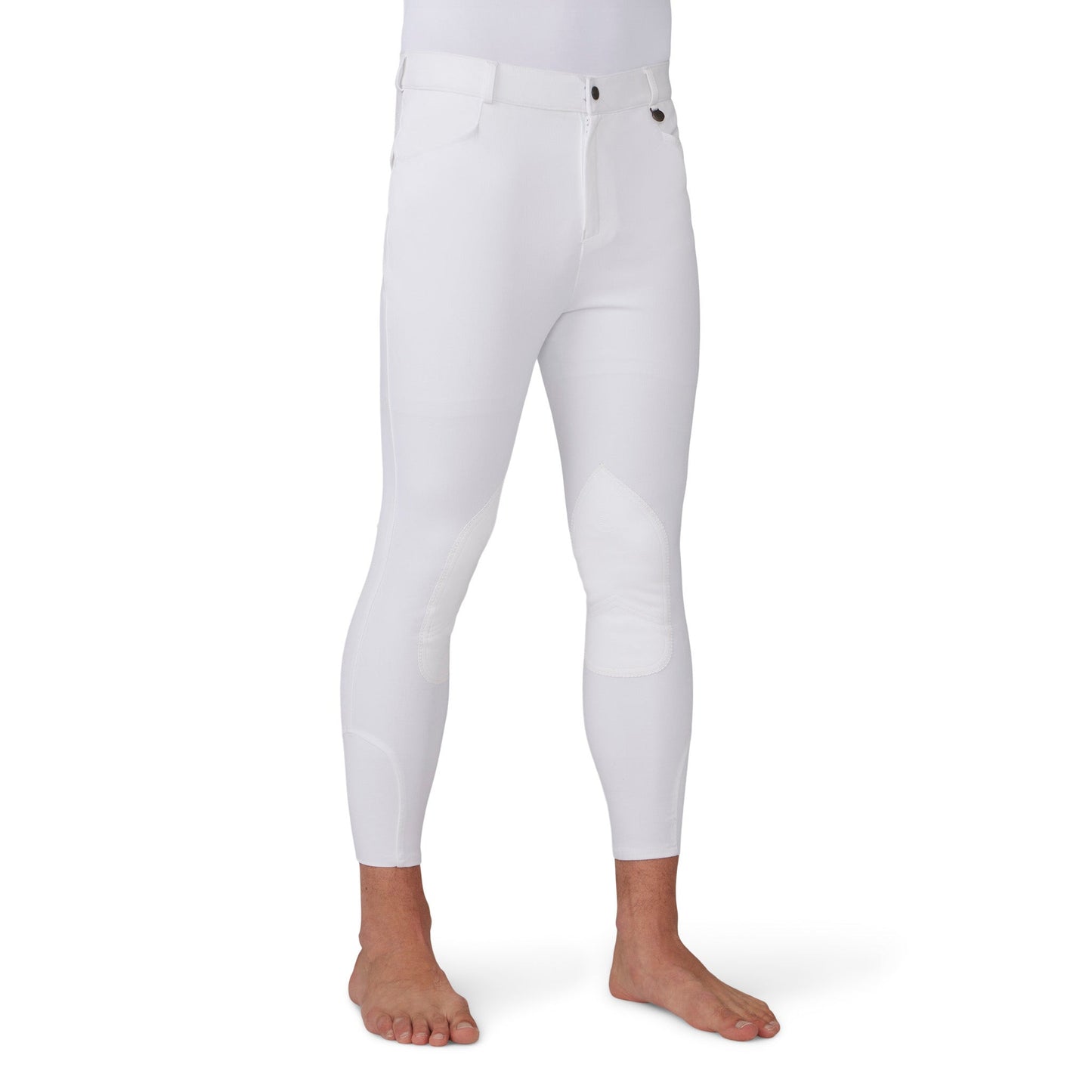 Ovation - Men's EuroWEAVE™ DX Suede Knee Patch Breech - White