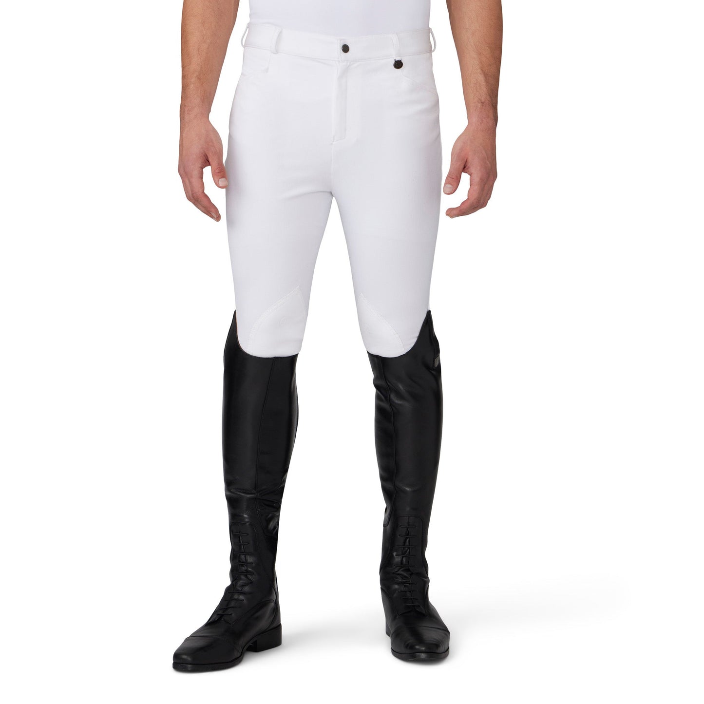 Ovation - Men's EuroWEAVE™ DX Suede Knee Patch Breech - White