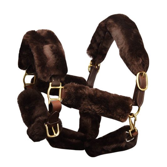 Ovation - Europa Sheepskin 9-Piece Halter Set - Brown