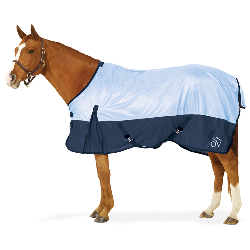 Ovation - Super Fly Sheet with Surcingle - Lt Blue Navy