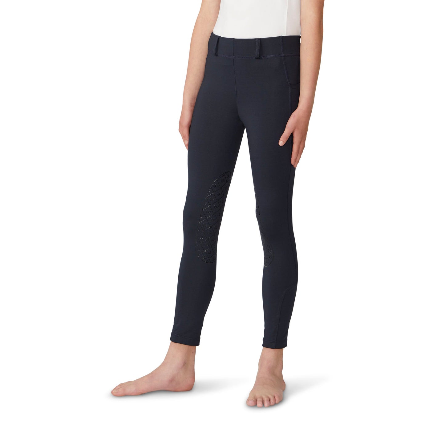 Ovation - Kids' Aerowick Pull On Silicone Knee Patch Breech - Navy