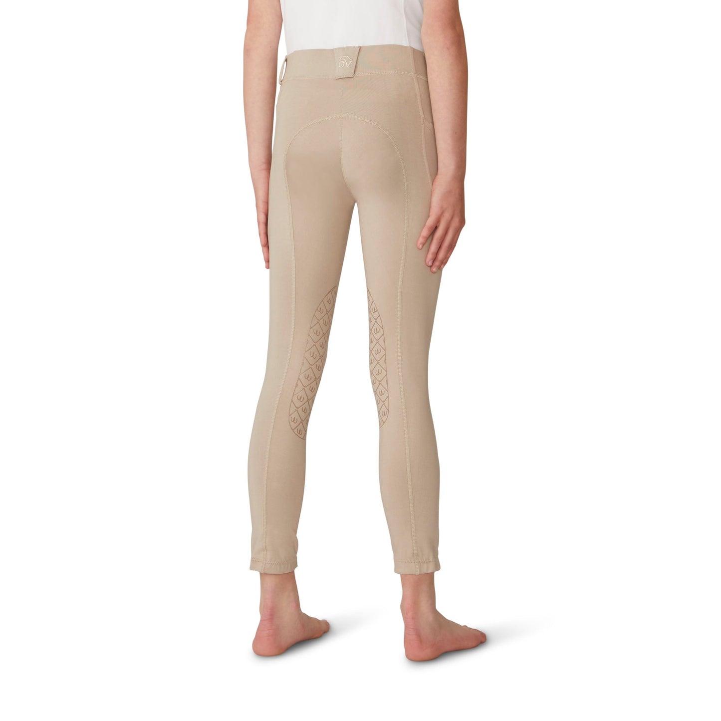 Ovation - Kids' Aerowick Pull On Silicone Knee Patch Breech - Neutral Beige