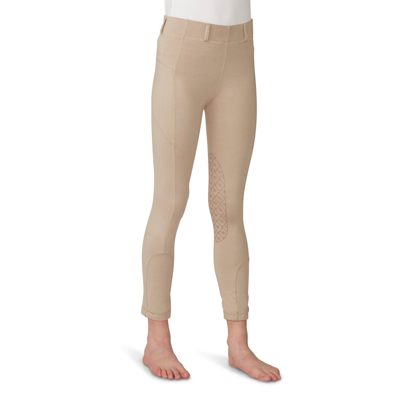 Ovation - Kids' Aerowick Pull On Silicone Knee Patch Breech - Neutral Beige