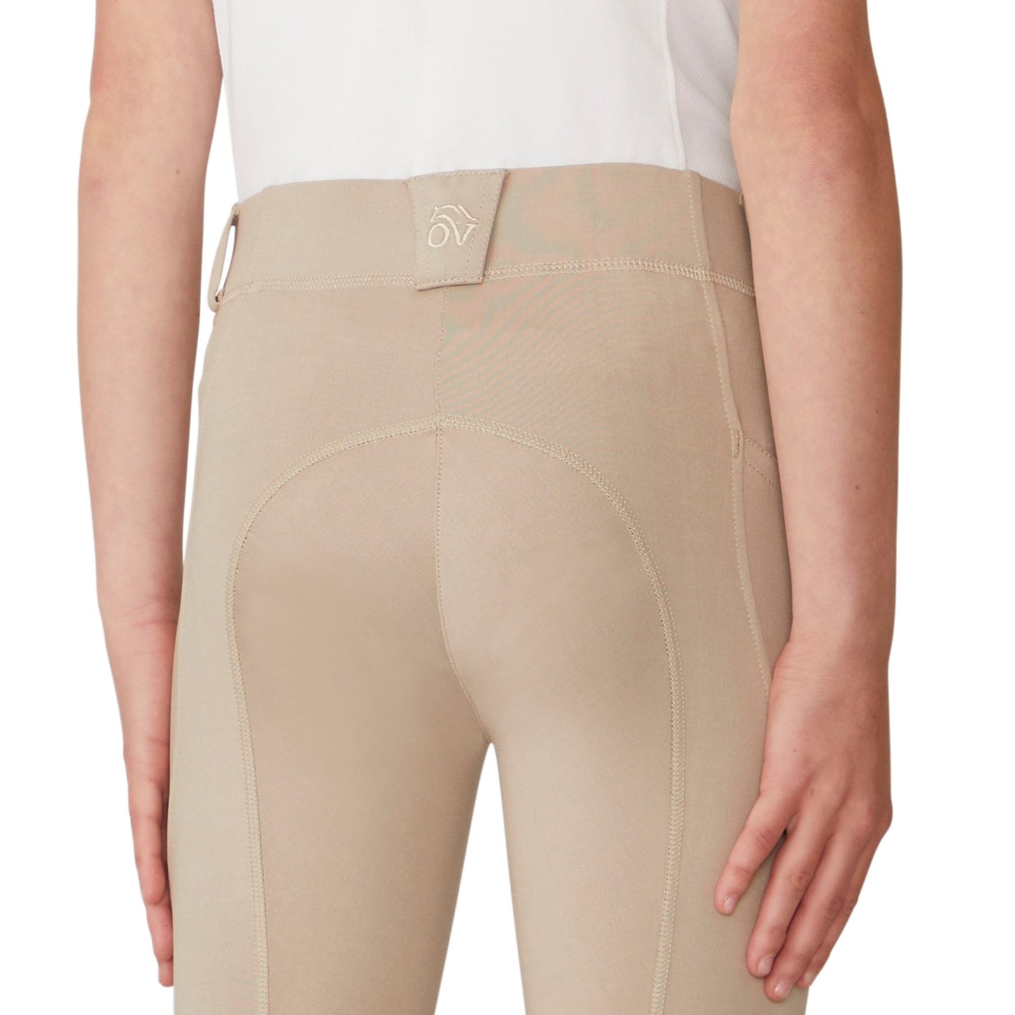 Ovation - Kids' Aerowick Pull On Silicone Knee Patch Breech - Neutral Beige