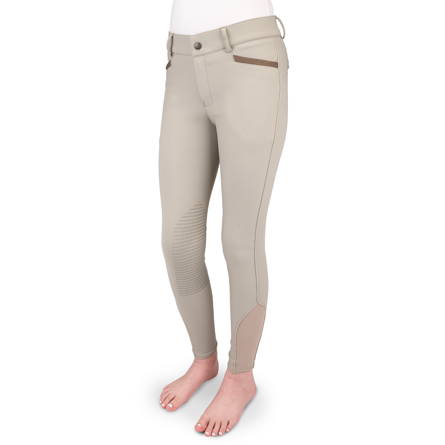 Ovation - Kids' Dynamic Knee Patch Breech - Show Tan