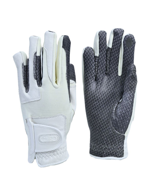 Correct Connect - Oil-Tac Copper Tech™️ Leather Premium Riding Glove in White