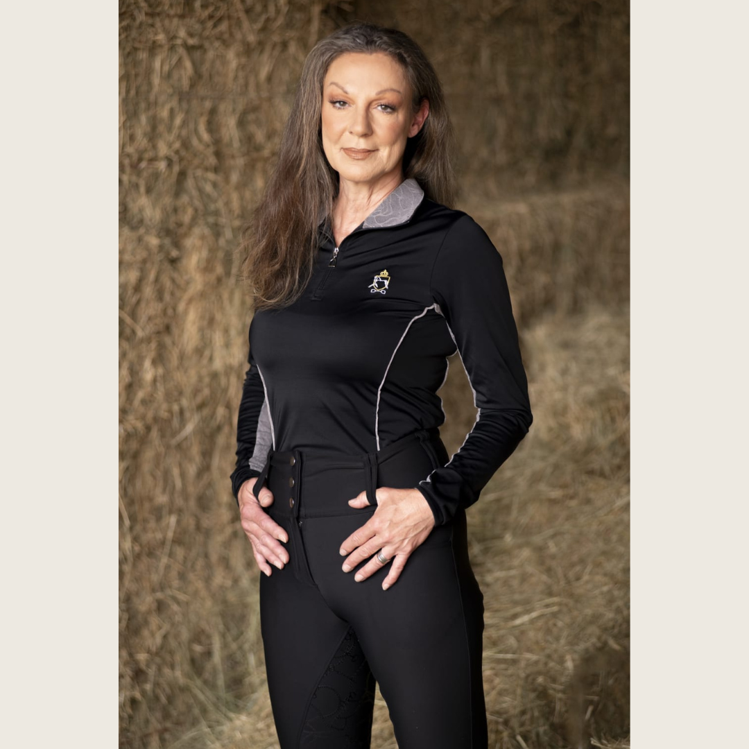 Dressage Queen Dream - Black and Silver Riding Shirt