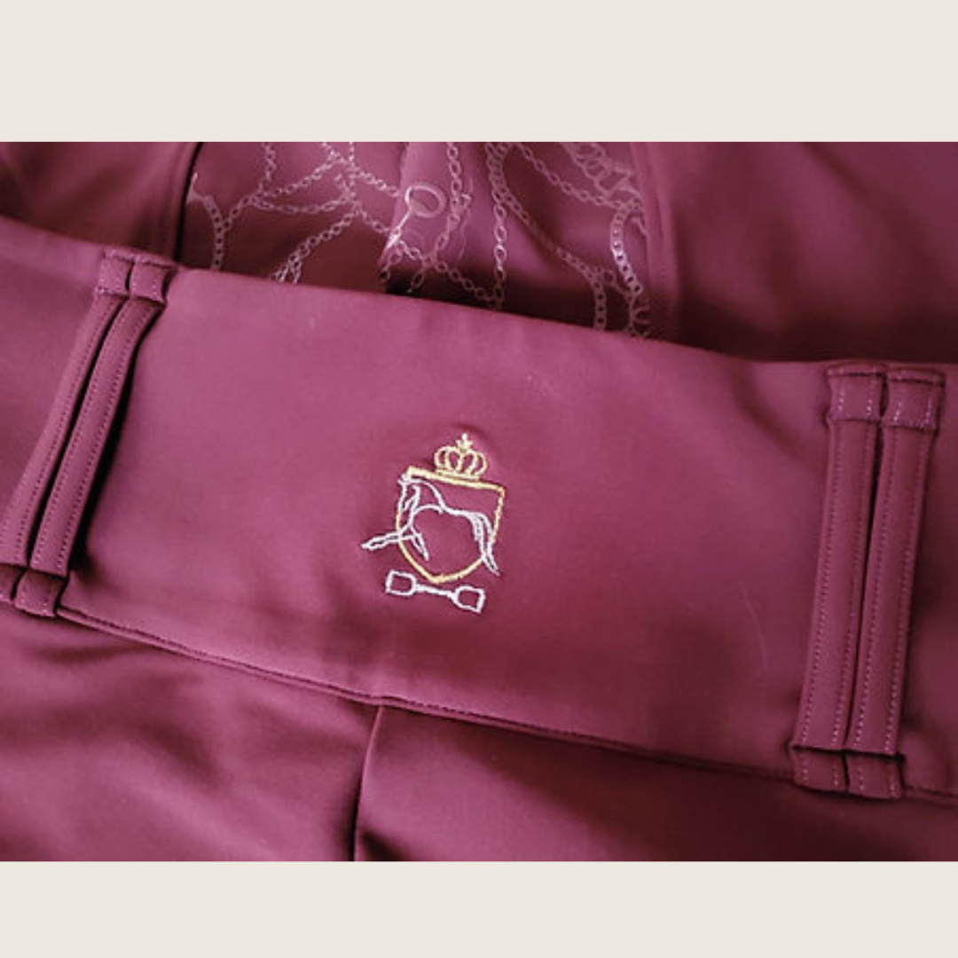 Dressage Queen Dream - Burgundy Silicone Grip Breeches with Belt Loops