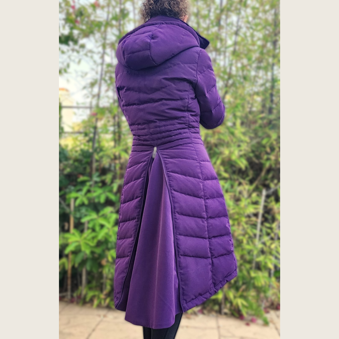 Dressage Queen Dream - Deep Purple Duck Down Riding Coat with velvet collar