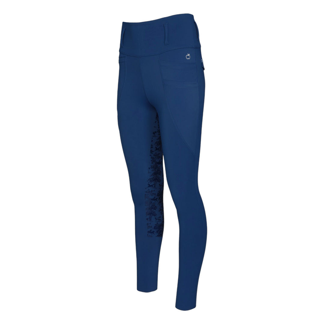 Dapplebay Kids Equestrian Toile Essential Tights - Bright Navy