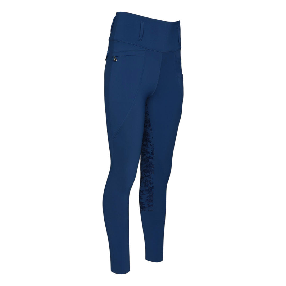 Dapplebay Kids Equestrian Toile Essential Tights - Bright Navy