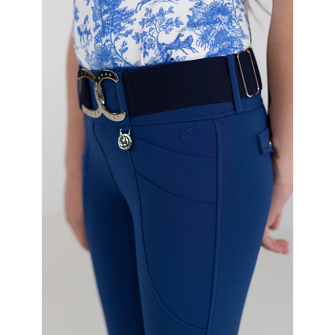 Dapplebay Kids Equestrian Toile Essential Tights - Bright Navy