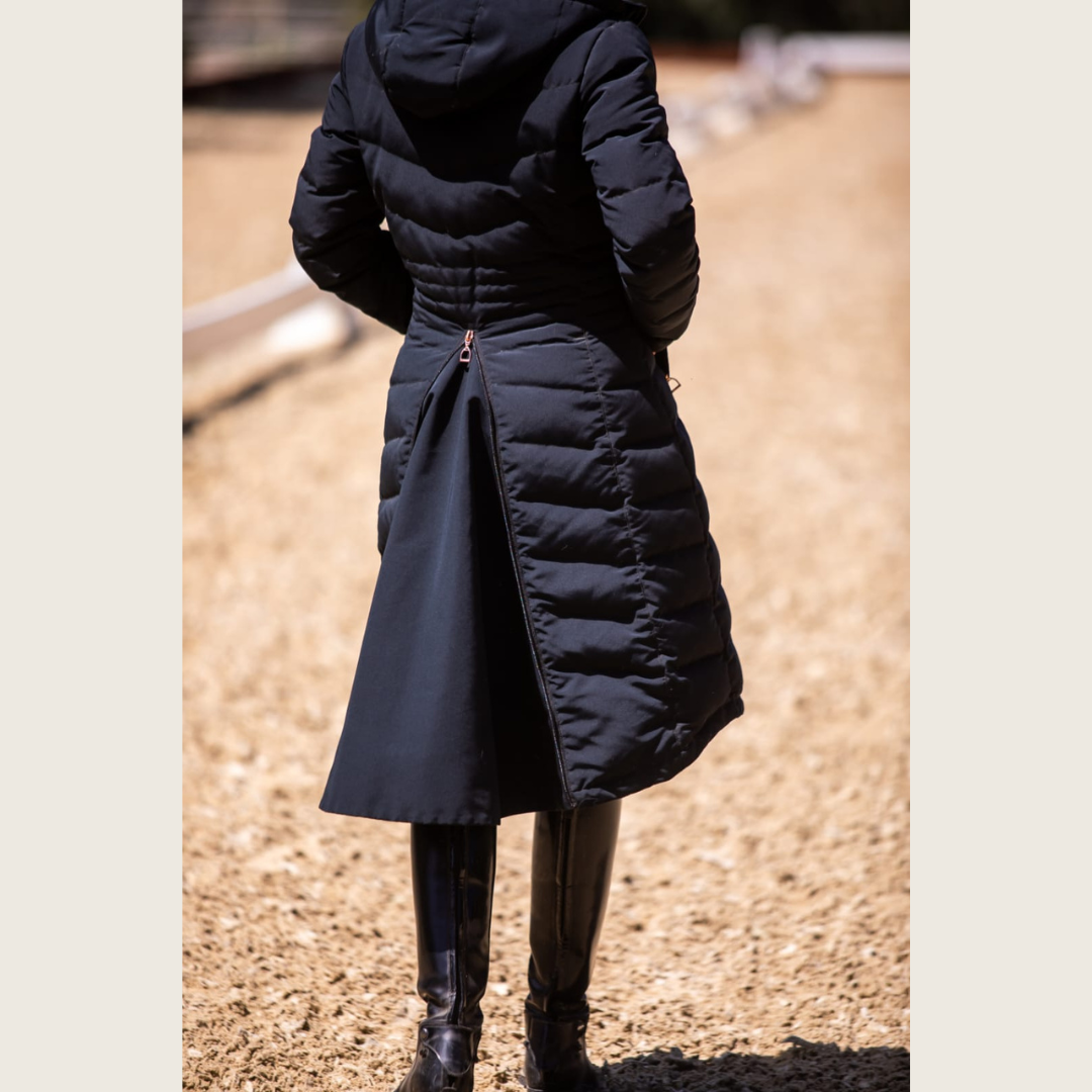 Dressage Queen Dream - Black Duck Down Riding Coat with Velvet Collar