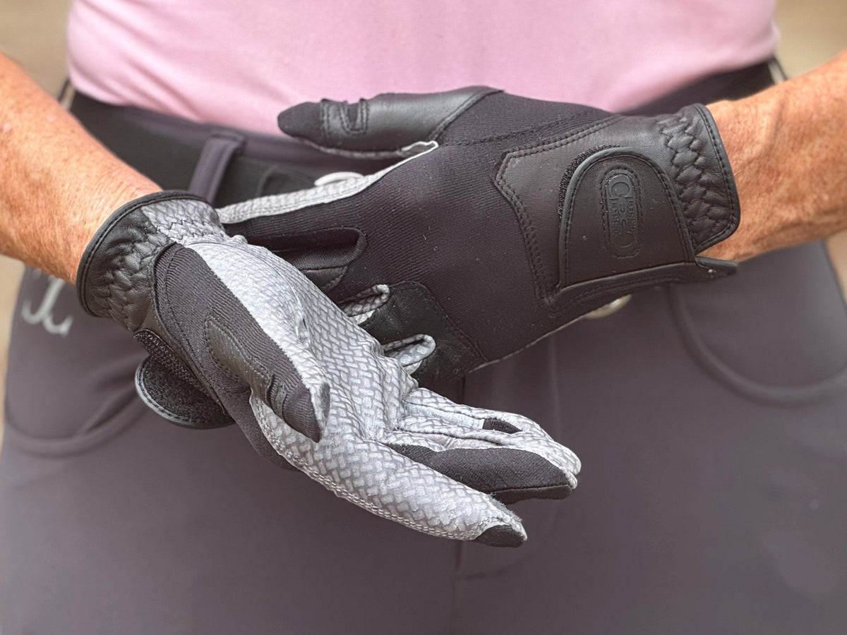 Correct Connect - Oil-Tac Copper Tech™️ Leather Premium Riding Glove in Black
