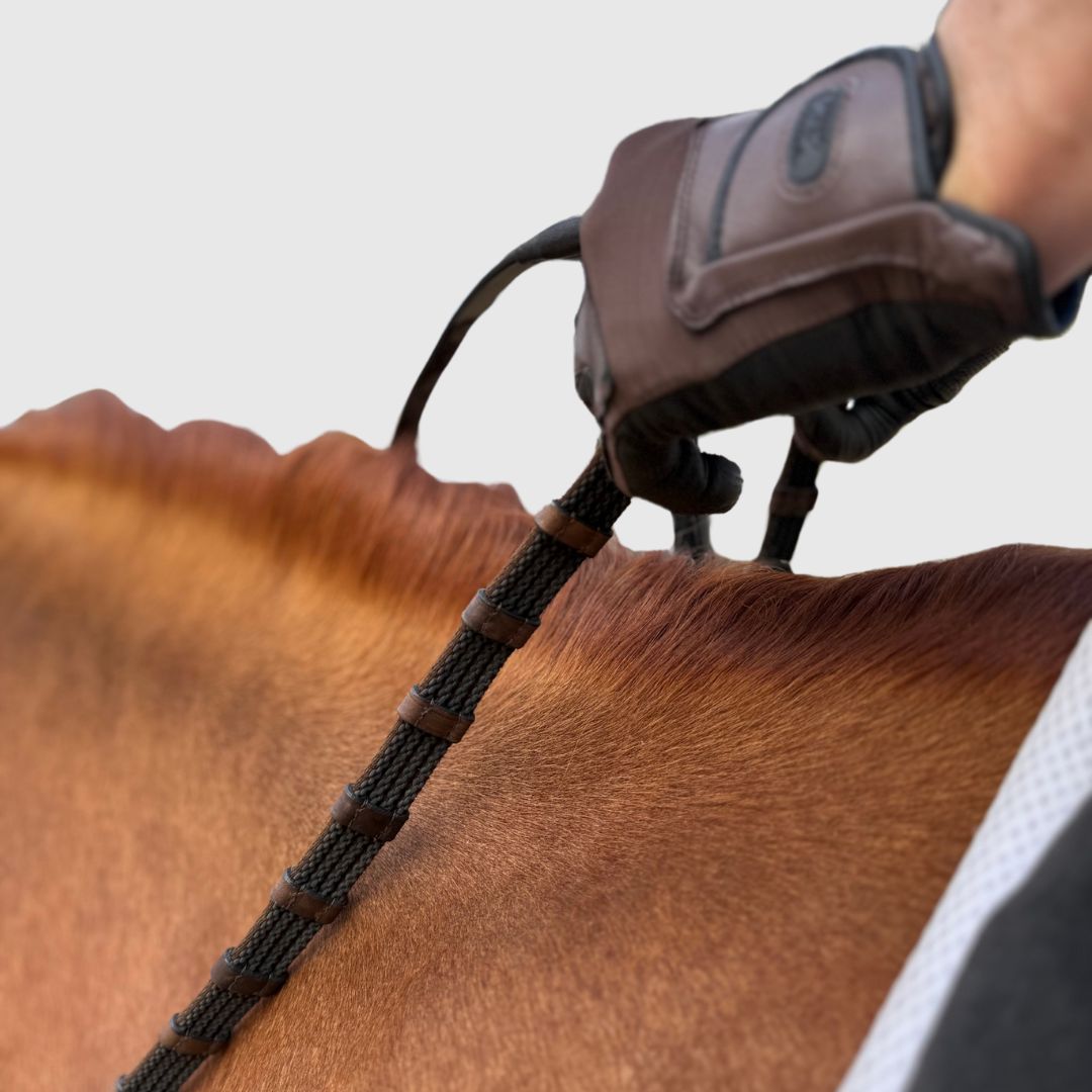 Correct Connect - Sure Grip Rubber Rein with 1" Hand Stop