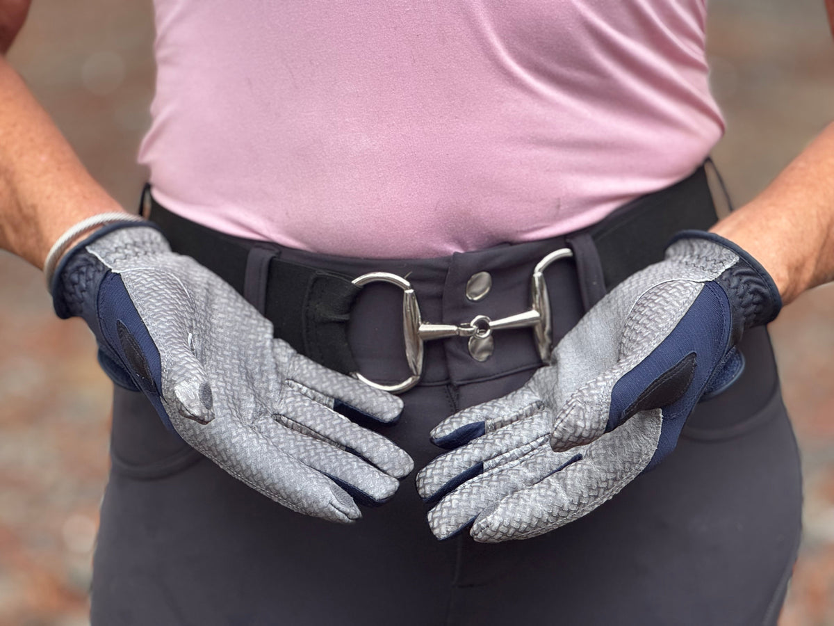 Correct Connect - Oil-Tac Copper Tech™️ Leather Premium Riding Glove in Navy