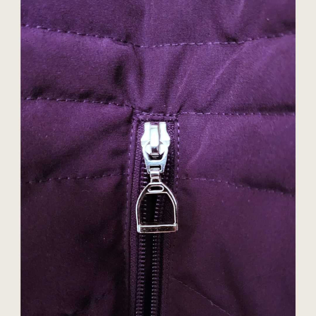 Dressage Queen Dream - Deep Purple Duck Down Riding Coat with velvet collar