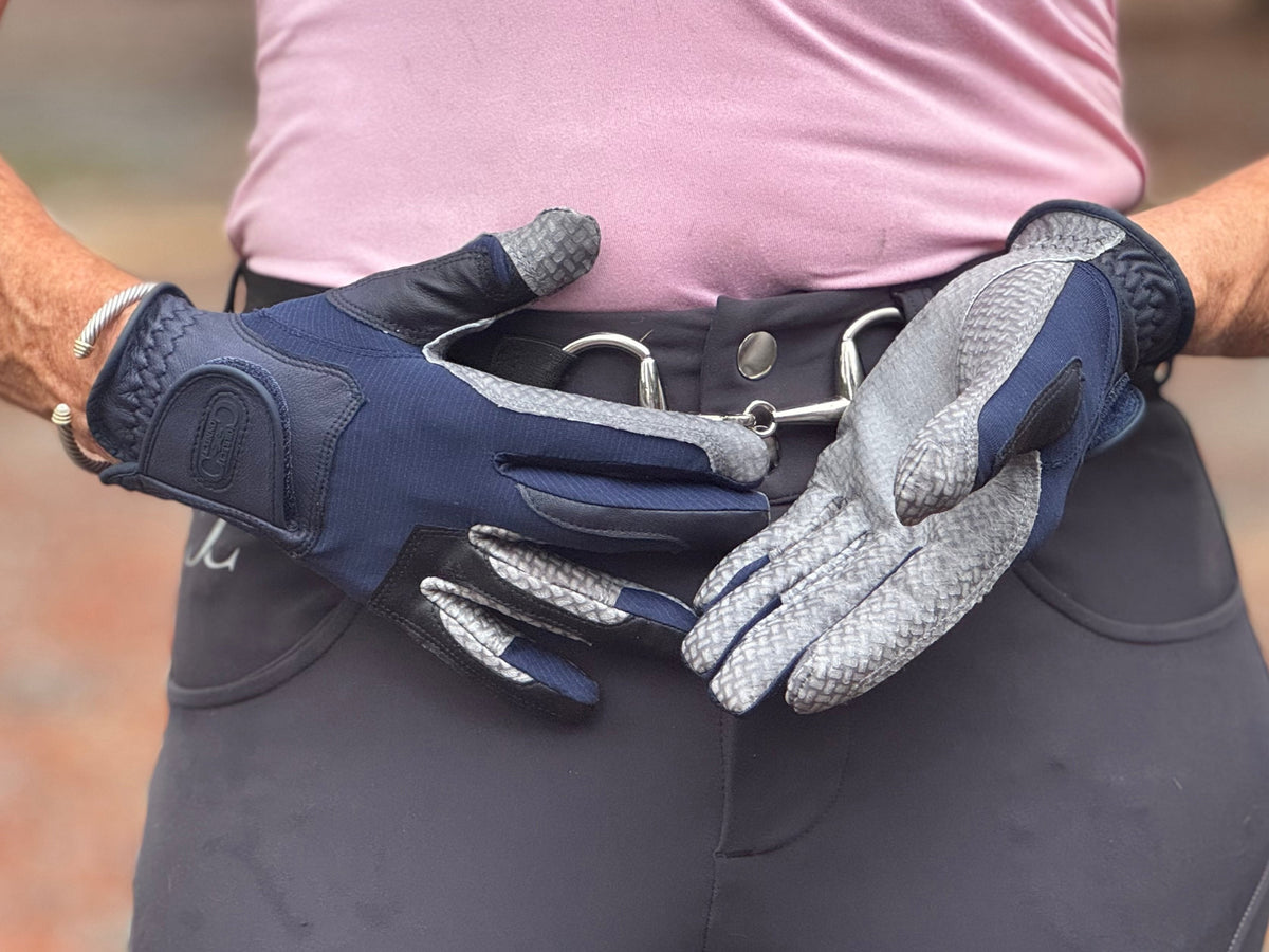 Correct Connect - Oil-Tac Copper Tech™️ Leather Premium Riding Glove in Navy