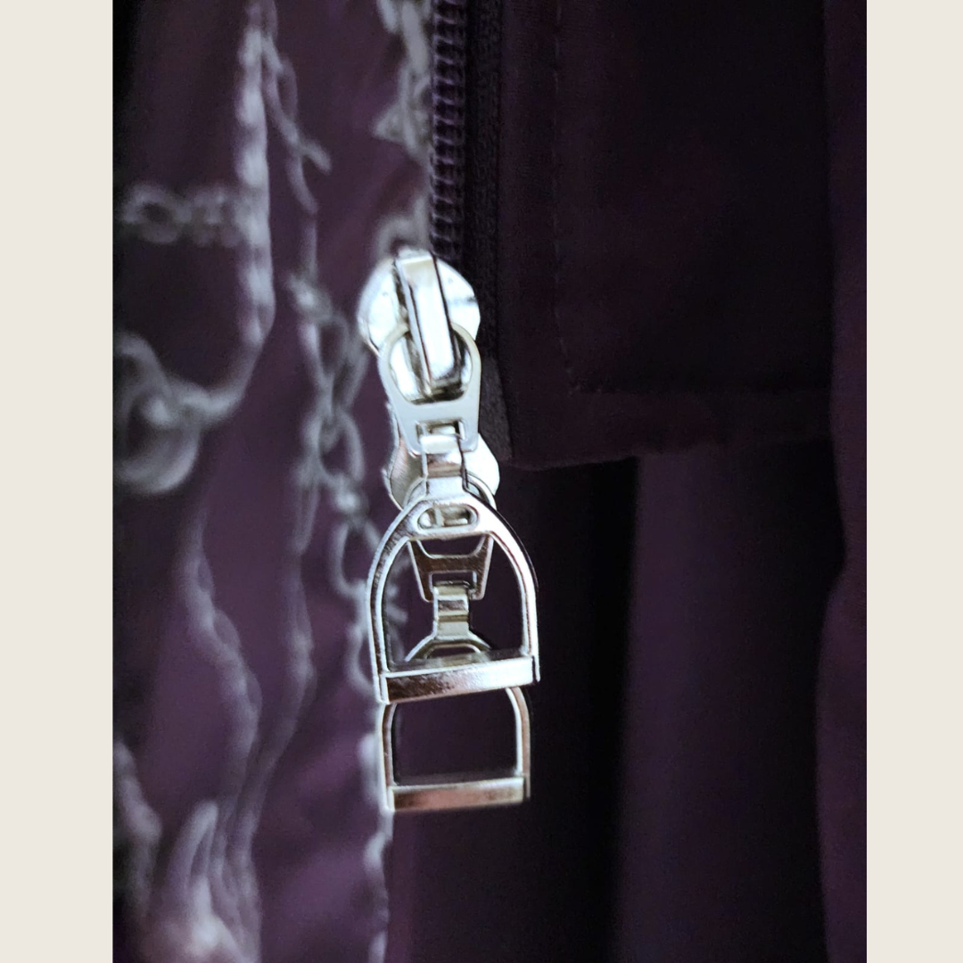 Dressage Queen Dream - Deep Purple Duck Down Riding Coat with velvet collar