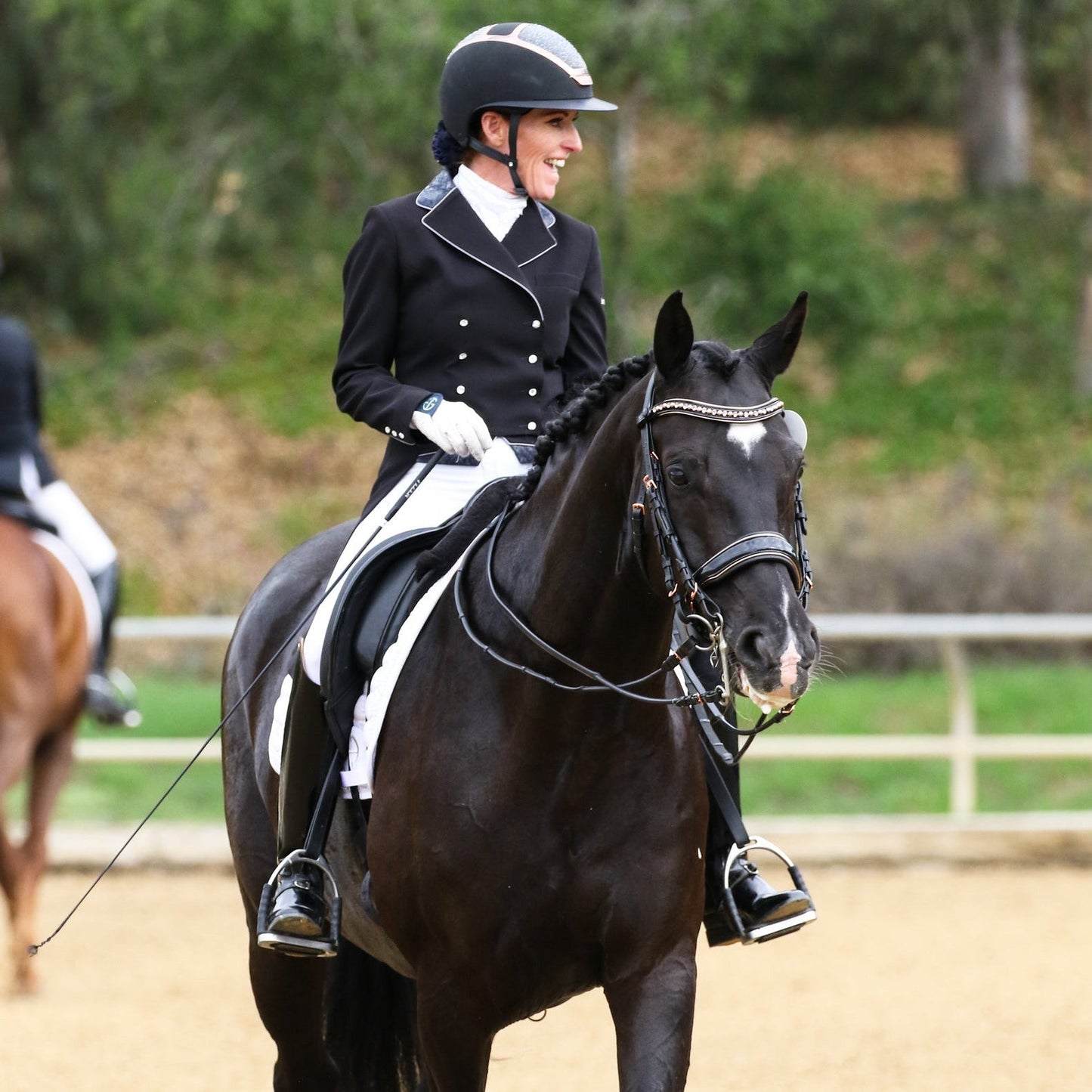 Halter Ego - Aurelia Rose Gold Black Patent Double Bridle
