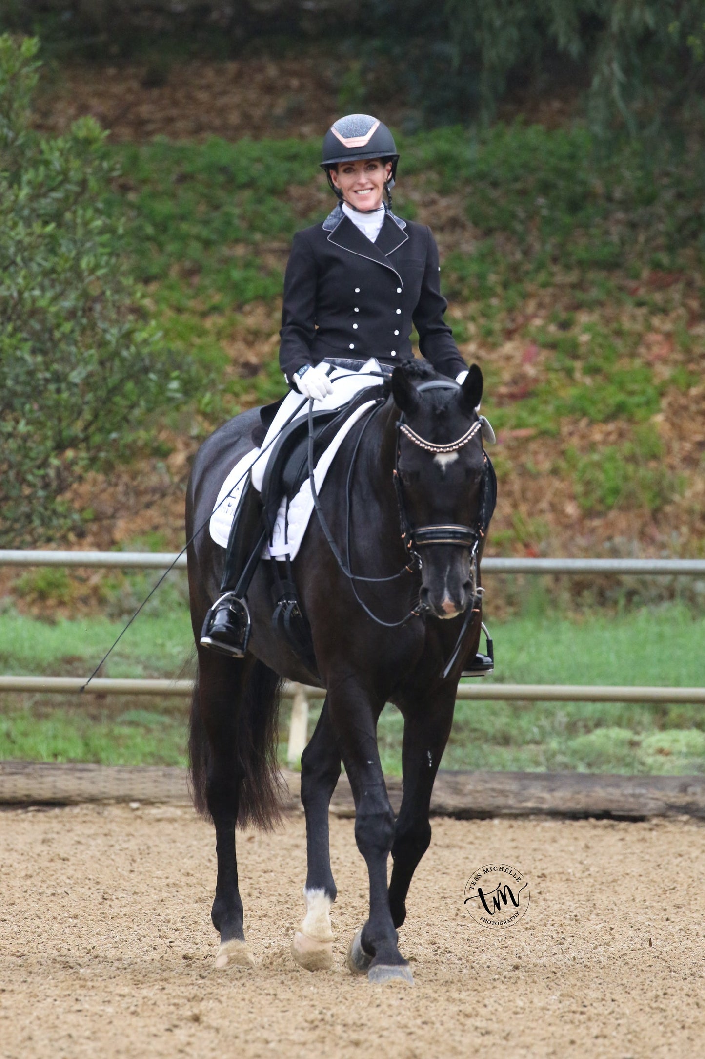 Halter Ego - Aurelia Rose Gold Black Patent Double Bridle