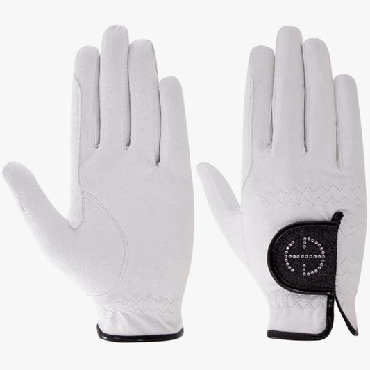 Halter Ego - Competition Gloves - Jet Black Glitter & Crystal Logo
